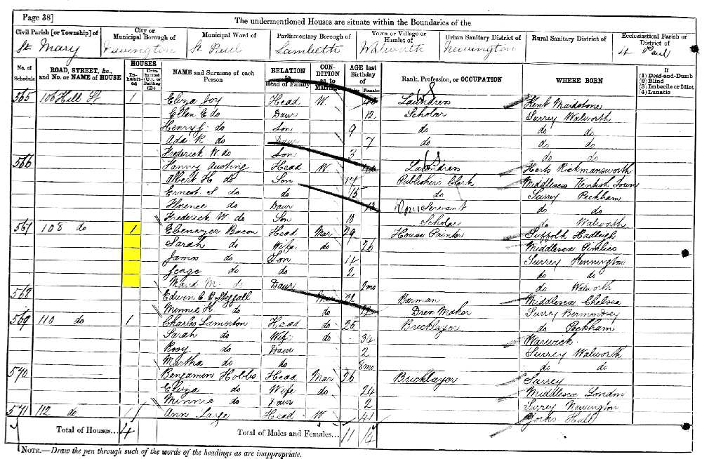 Maud Mary Bacon 1881 census returns