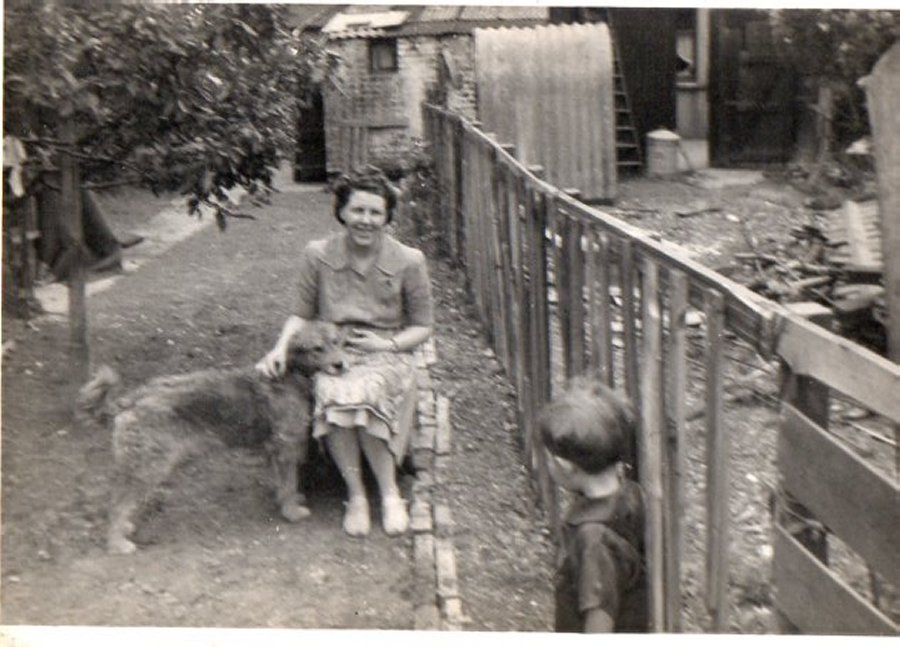 Frances with Tibby and John. Welling, Kent. 1947
