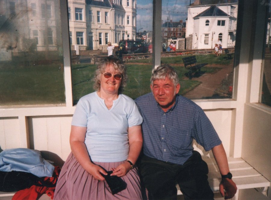 Shirley and John. Sea front, Exmouth. 30 May 2002