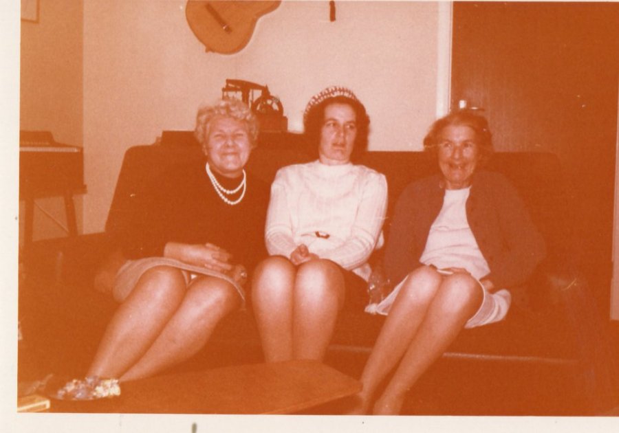 Frances, Shirley, Doris, 9 Broadmead, Exmouth, 1972