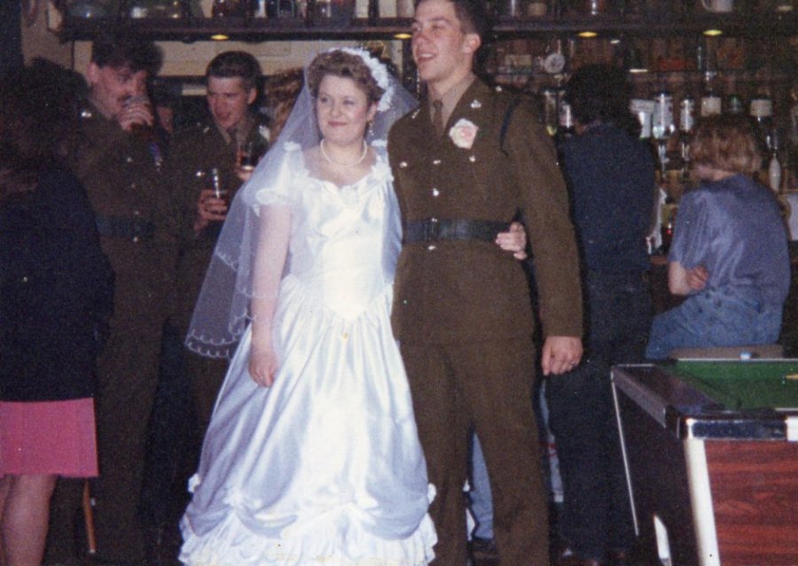 Wedding of  Pauline and John. in a pub.10 April 1993