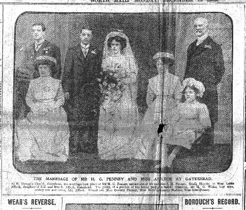 Marriage of H.G. Penney and Lottie Affleck