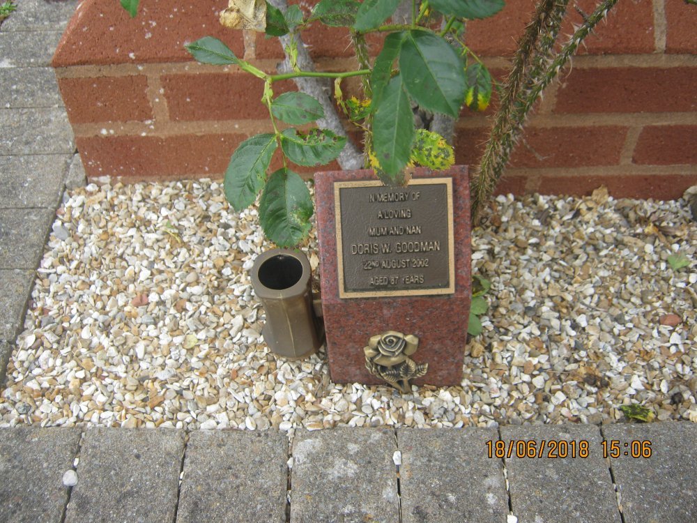 In Memory of Doris Goodman. Exeter Crematorium