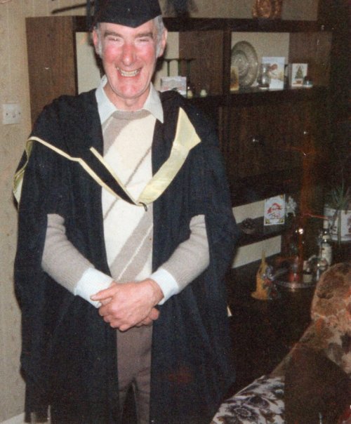 Derek Goodman in gown