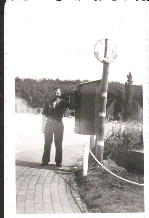 John Edward Olsen at post box in Germany